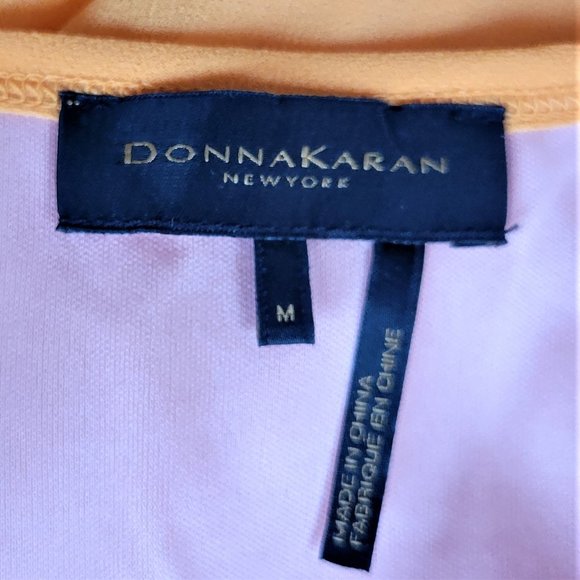 DONNA KARAN Mango Chiffon Flutter Top Medium M - Picture 3 of 3